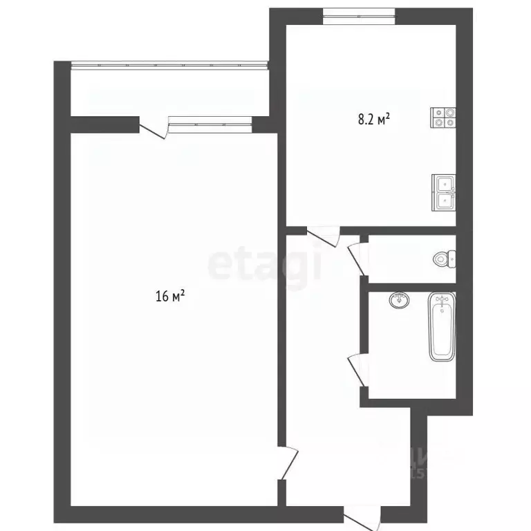 1-к кв. Санкт-Петербург Богатырский просп., 61К1 (35.4 м) - Фото 2