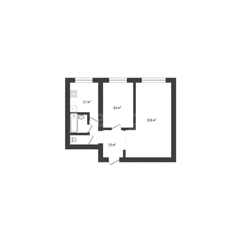 2-комнатная квартира: Нефтекамск, улица Ленина, 15 (44 м) - Фото 1
