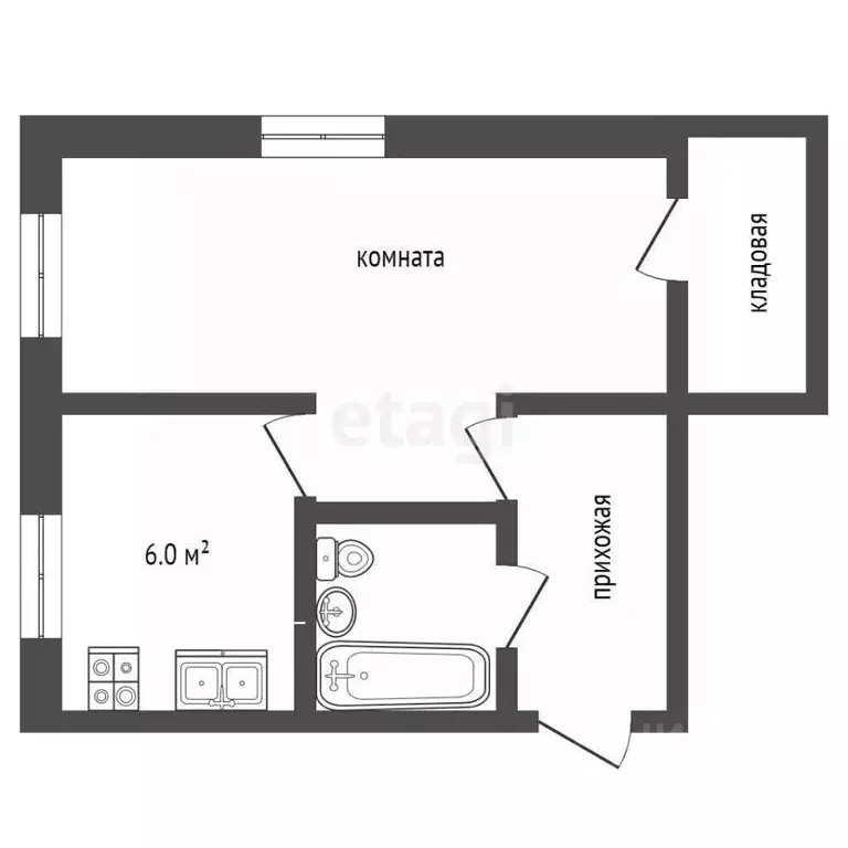 1-к кв. Саратовская область, Балашов ул. Карла Маркса, 38 (30.9 м) - Фото 1