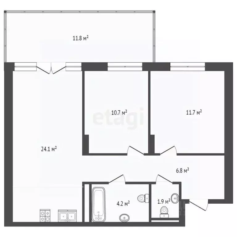 2-к кв. Тюменская область, Тюмень ул. Виктора Тимофеева, 10 (58.0 м) - Фото 1