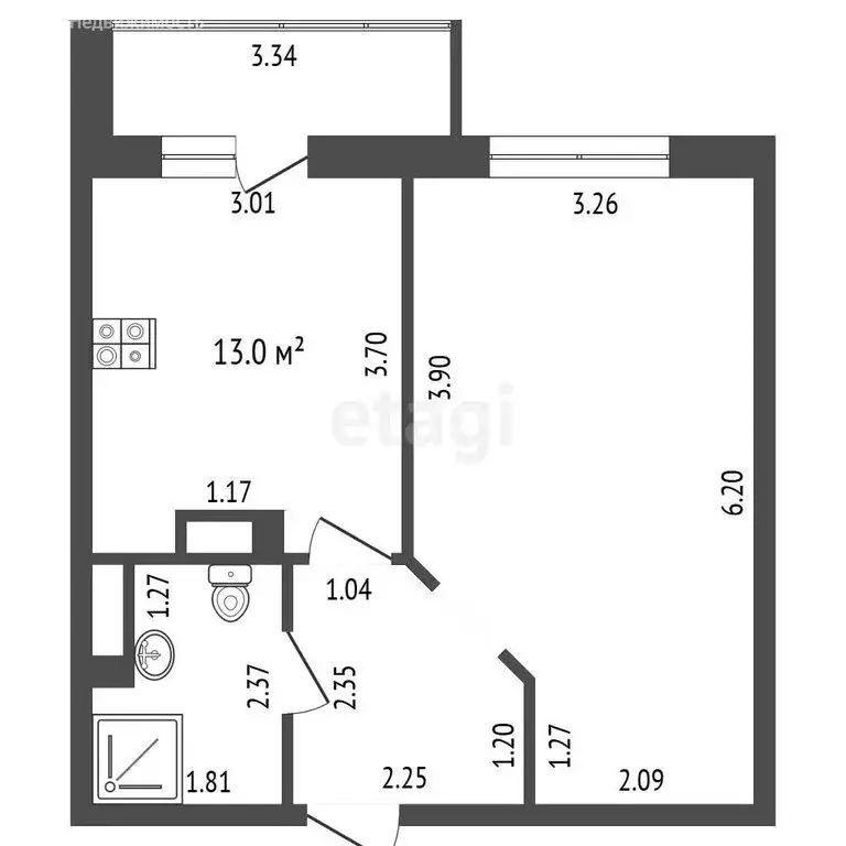 1-комнатная квартира: Самара, улица Мичурина, 149 (40 м) - Фото 1