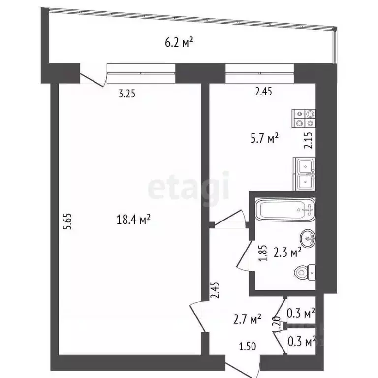 1-к кв. Самарская область, Самара просп. Металлургов, 15 (29.7 м) - Фото 1