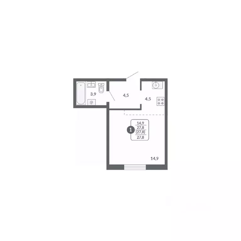 1-к кв. Кировская область, Киров ул. Потребкооперации, 34 (27.8 м) - Фото 1
