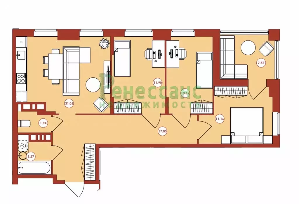3-комнатная квартира: Брянск, улица Горбатова, 18 (81 м) - Фото 1