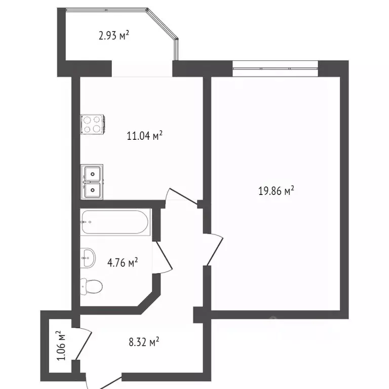 1-к кв. Крым, Симферополь ул. Дачная (48.0 м) - Фото 0