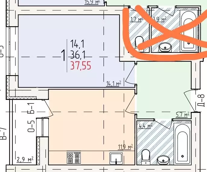 1-к кв. Мордовия, Саранск Ботевградская ул., 102А (37.55 м) - Фото 1