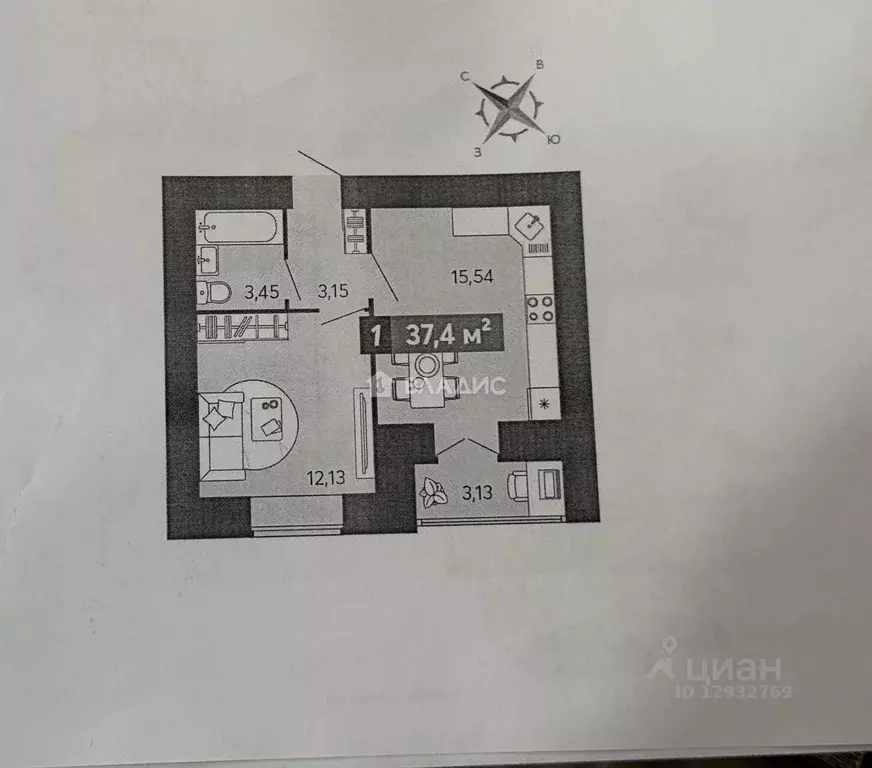 1-к кв. Пензенская область, Пенза ул. 8 Марта, 31к5 (37.4 м) - Фото 2