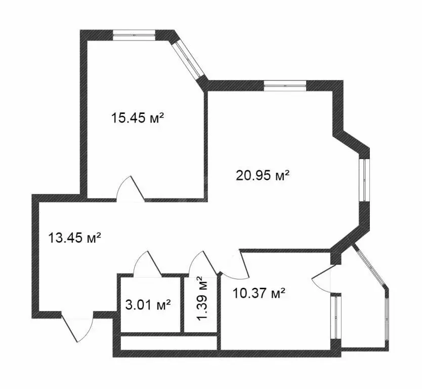 2-комнатная квартира: Тюмень, Первомайская улица, 50 (65.4 м) - Фото 1