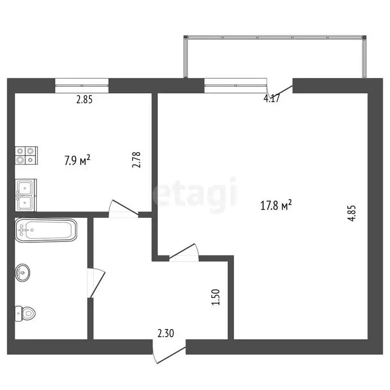 1-комнатная квартира: Великий Устюг, Пионерская улица, 21 (33.4 м) - Фото 1