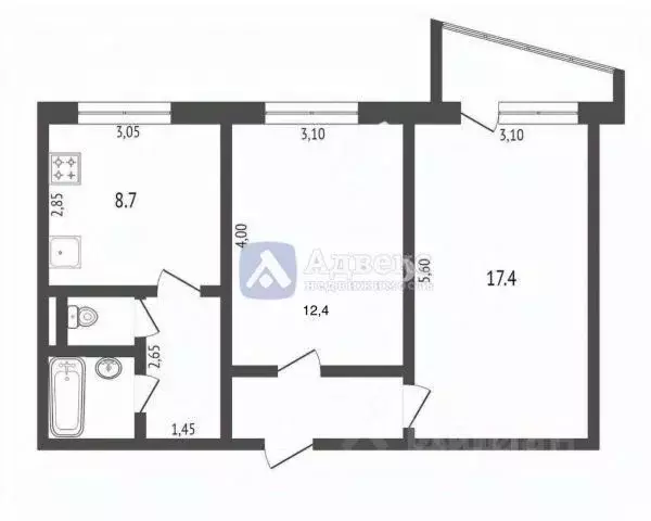 2-к кв. Тюменская область, Тюмень Широтная ул., 152 (51.8 м) - Фото 2