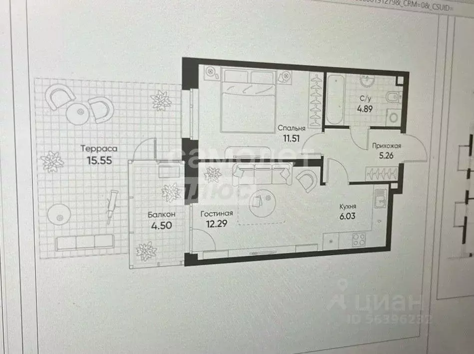 2-к кв. Татарстан, Казань ул. Гаврилова, 5Вк2 (45.0 м) - Фото 1