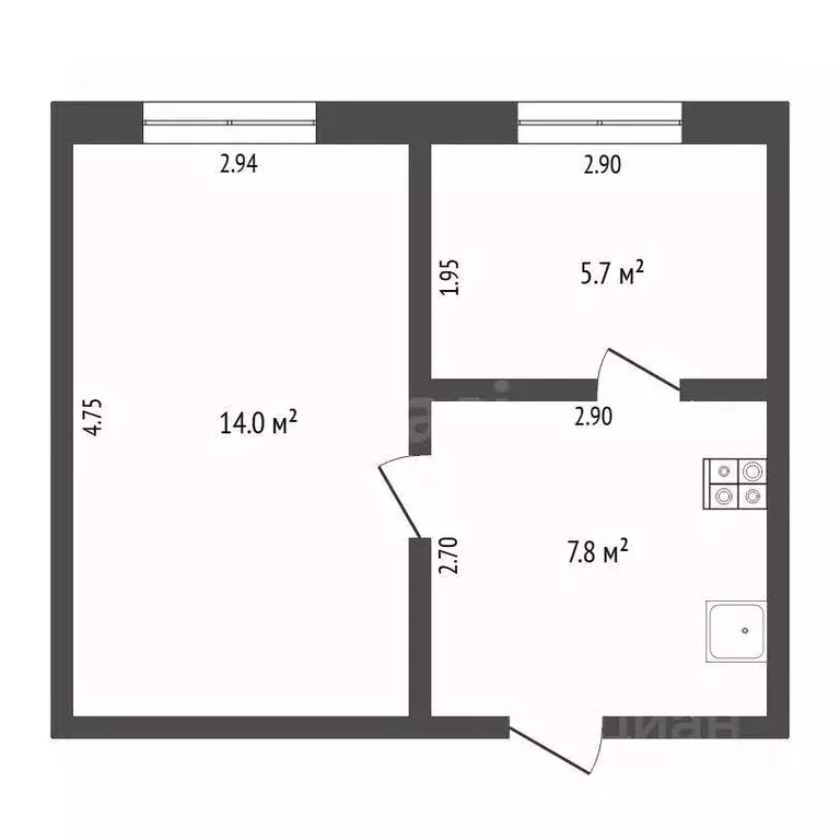 2-к кв. Тюменская область, Тюменский муниципальный округ, с. Каскара ... - Фото 2