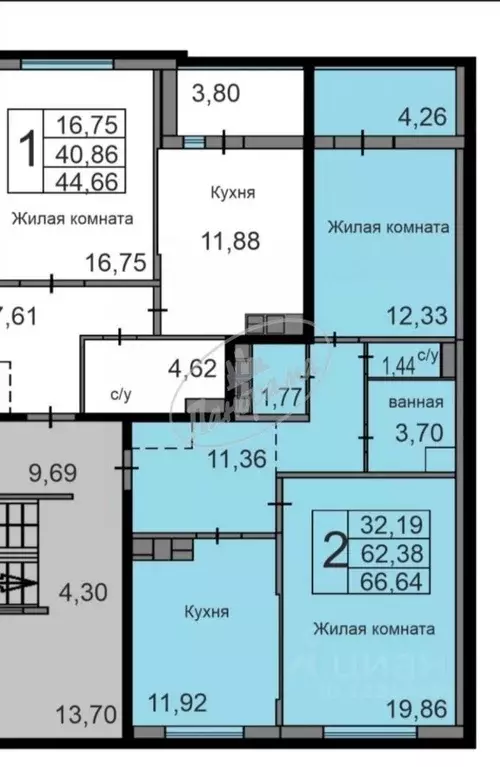 2-к кв. Калужская область, Калуга ул. Минская, 30 (67.0 м) - Фото 2