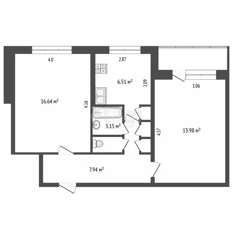 2-к кв. Мордовия, Саранск Гожувская ул., 37 (49.3 м) - Фото 2