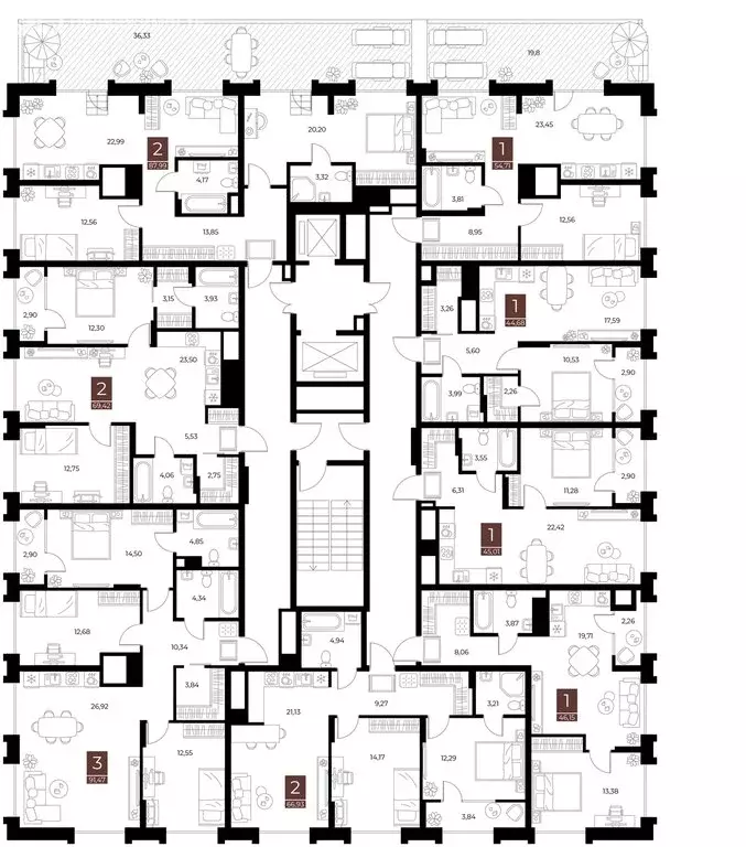 2-комнатная квартира: Рязань, район Приокский (87.99 м) - Фото 2