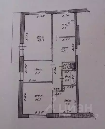 4-к кв. Башкортостан, Белебей Волгоградская ул., 15/1 (70.0 м) - Фото 0