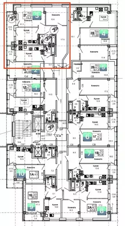 2-к кв. Ставропольский край, Пятигорск ул. Пестова (72.5 м) - Фото 0