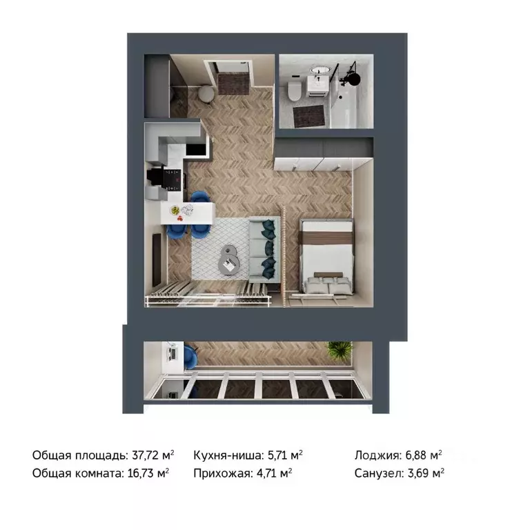 1-к кв. Марий Эл, Йошкар-Ола городской округ, с. Семеновка ул. ... - Фото 1