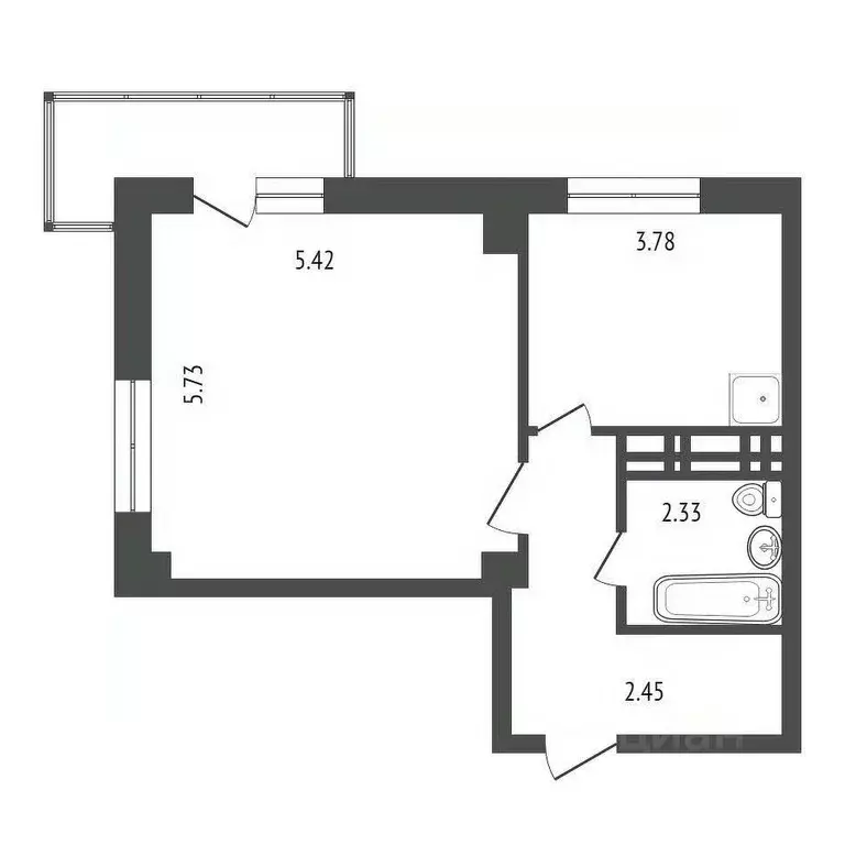 1-к кв. Красноярский край, Красноярск Северный мкр, пер. ... - Фото 2