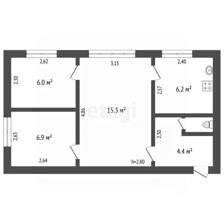 2-к кв. Владимирская область, Ковров Ковров-8 мкр, 26 (39.5 м) - Фото 1