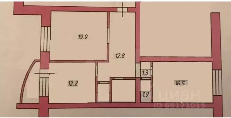 2-к кв. Орловская область, Орел Комсомольская ул., 229А (69.5 м) - Фото 1