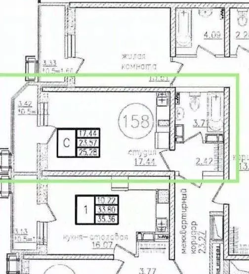 Квартира, студия, 25.28 м - Фото 0