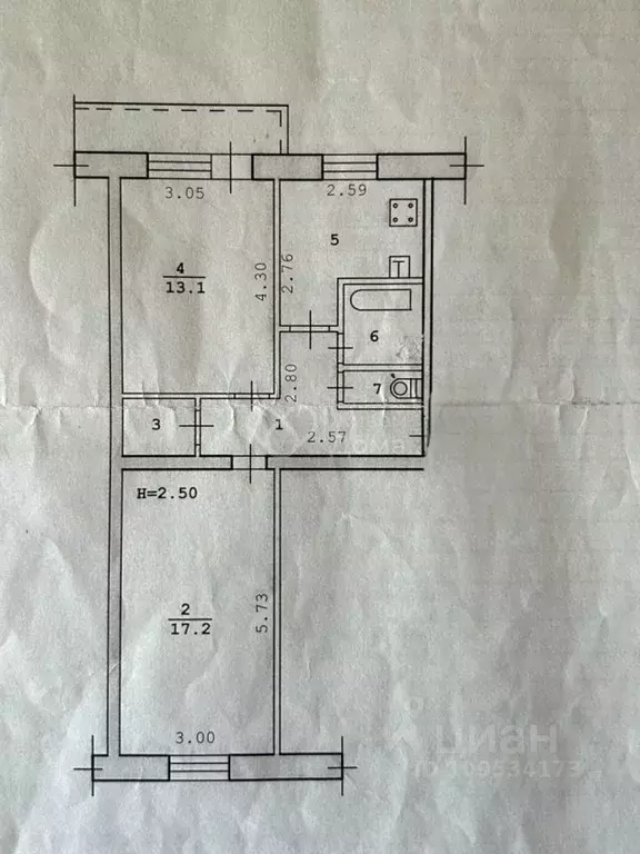 2-к кв. Волгоградская область, Волгоград Краснополянская ул., 46 (48.4 ... - Фото 2