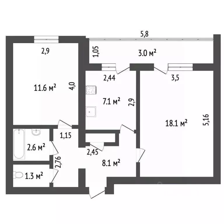 2-к кв. Башкортостан, Стерлитамак Михайловский мкр, ул. Шафиева, 47 ... - Фото 1