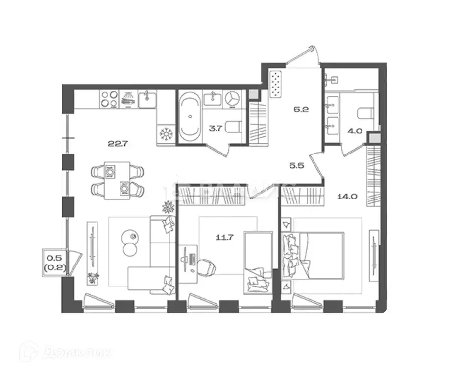 Продаётся 2-к квартира, 66.8 м - Фото 0