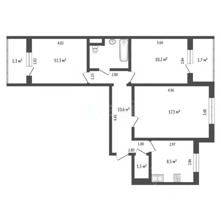 3-к кв. Мордовия, Саранск ул. Миронова, 3 (63.0 м) - Фото 2