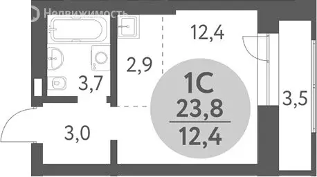 Квартира-студия: Новосибирск, 1-я Родниковая улица, 60/1 (22.05 м) - Фото 1