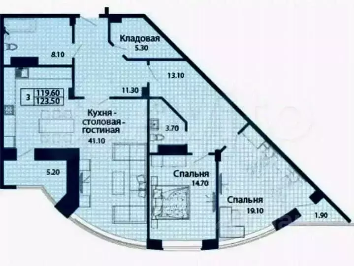 3-к кв. Чувашия, Чебоксары пл. Речников, 7к1 (120.0 м) - Фото 2