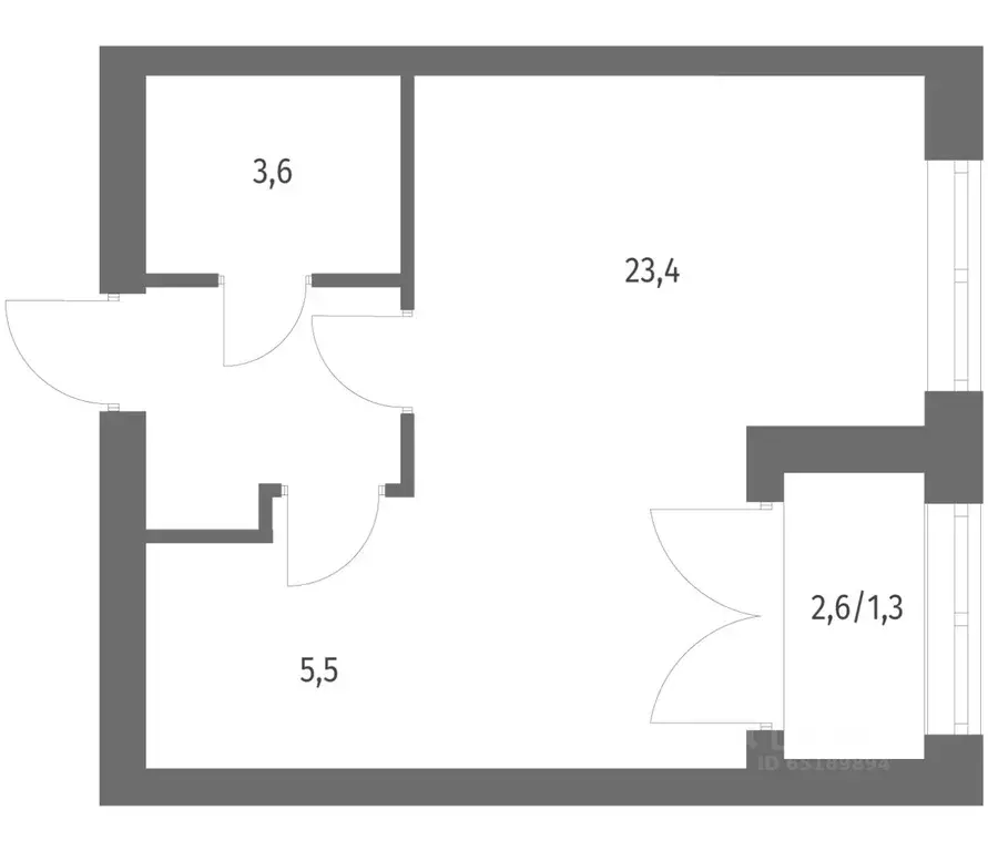 1-к кв. Санкт-Петербург ул. Академика Константинова, 1к1 (37.66 м) - Фото 0