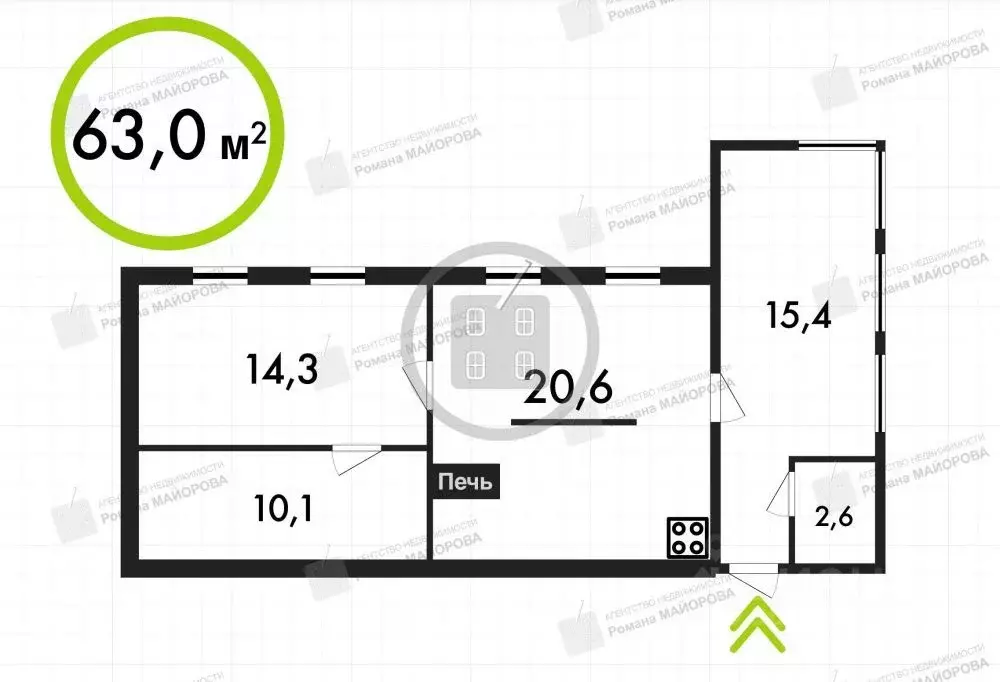 Дом в Калужская область, Калуга Михалевская ул., 22 (63 м) - Фото 2