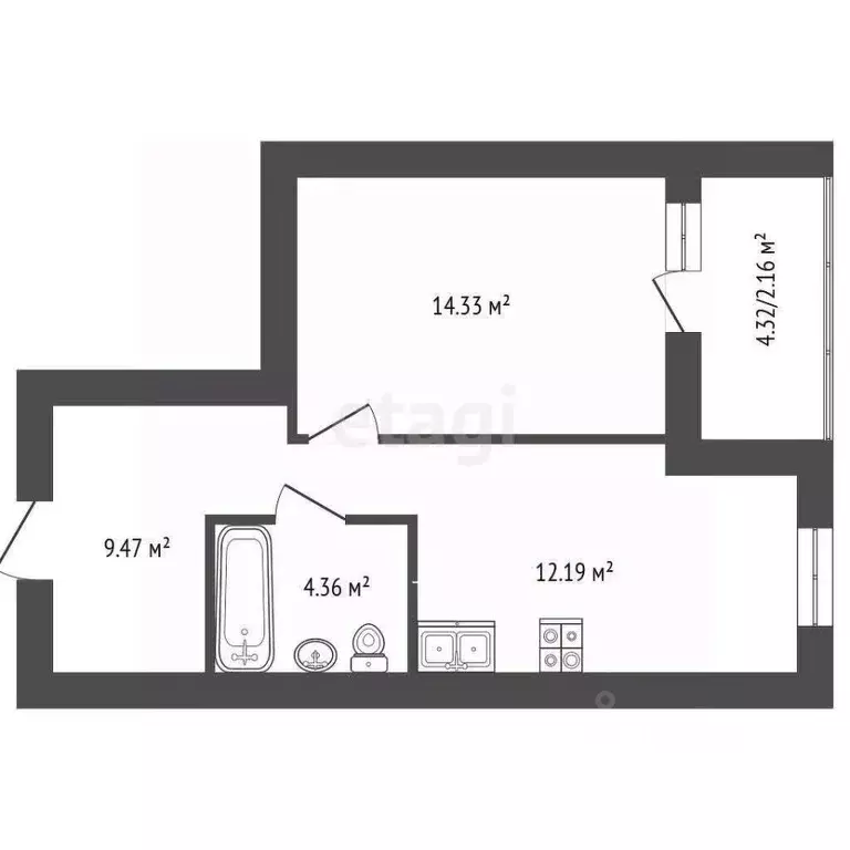 1-к кв. Вологодская область, Череповец ул. Береговая, 5 (40.0 м) - Фото 2