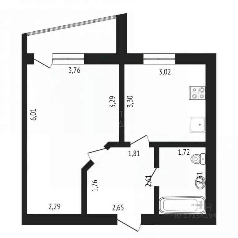 1-к кв. Тюменская область, Тюмень Интернациональная ул., 140 (40.1 м) - Фото 1