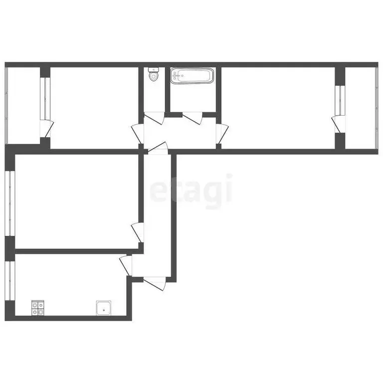 3-комнатная квартира: Томск, Алтайская улица, 90 (61 м) - Фото 0