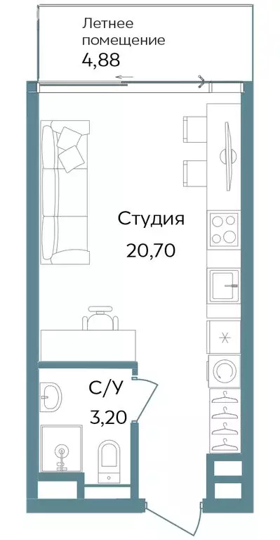 Квартира-студия: Республика Крым, Саки, курортный кластер Темпо (28.78 ... - Фото 0
