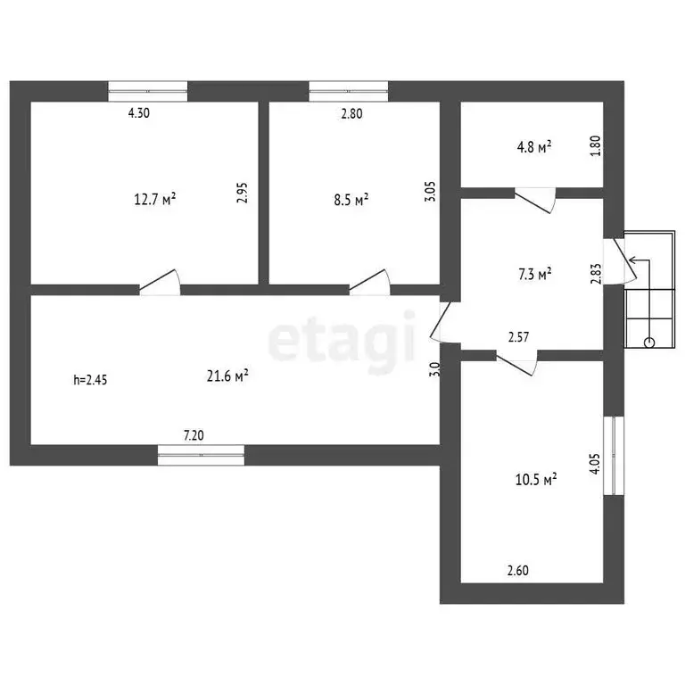 Дом в Денисовка, Сумская улица (54.9 м) - Фото 1