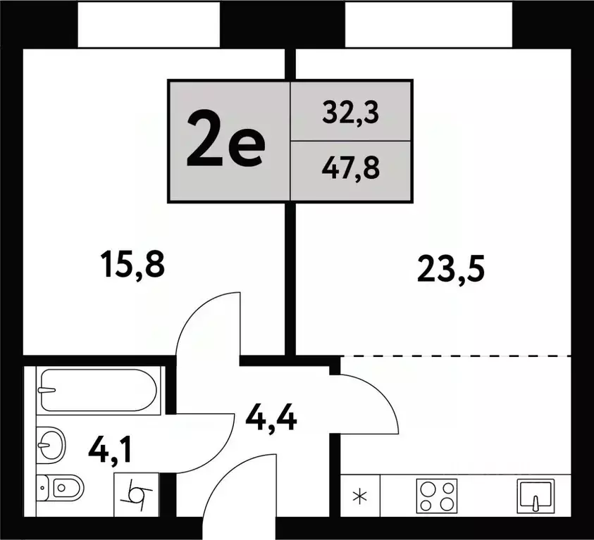 2-к кв. Москва Фестивальная ул., 15к6 (47.8 м) - Фото 0