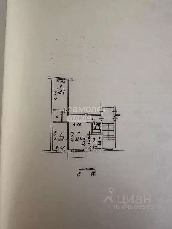 3-к кв. Калужская область, Калуга Октябрьская ул., 6 (58.9 м) - Фото 2