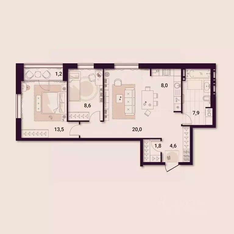 2-к кв. Приморский край, Артем ул. Куйбышева, 11А (65.61 м) - Фото 1