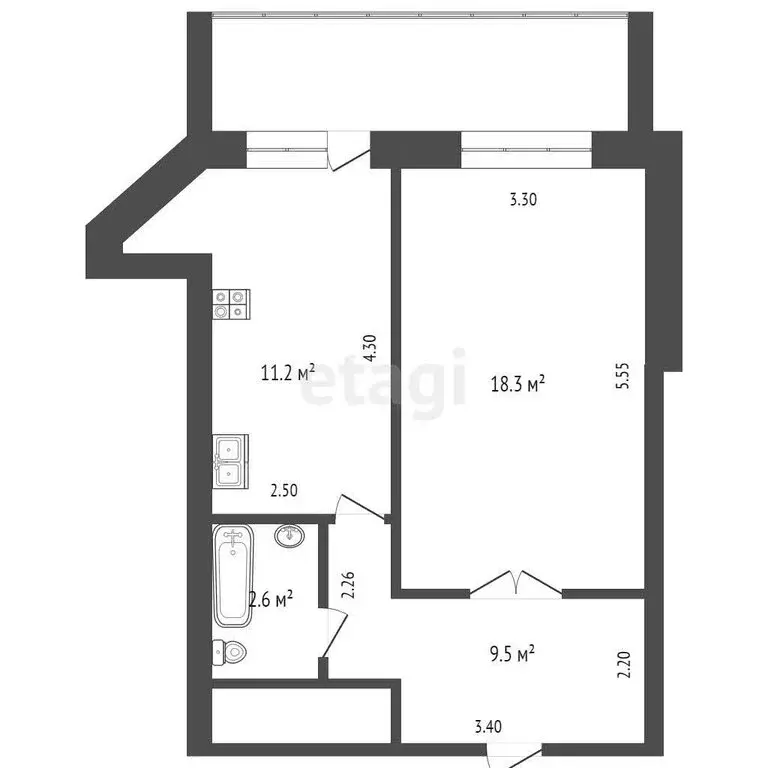 1-комнатная квартира: Якутск, улица Ойунского, 6/1 (42 м) - Фото 0