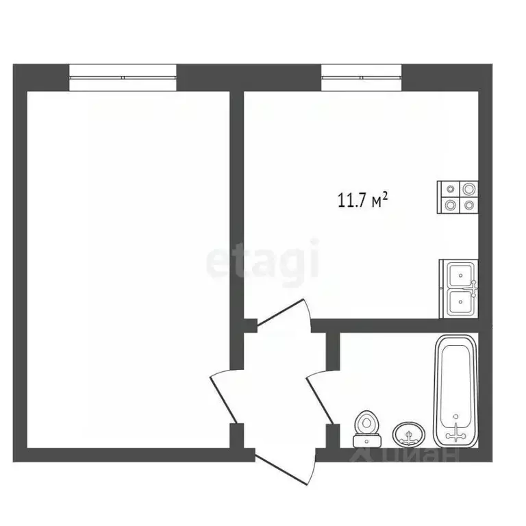 1-к кв. Тюменская область, Тюмень Олимпийская ул., 26 (39.9 м) - Фото 2