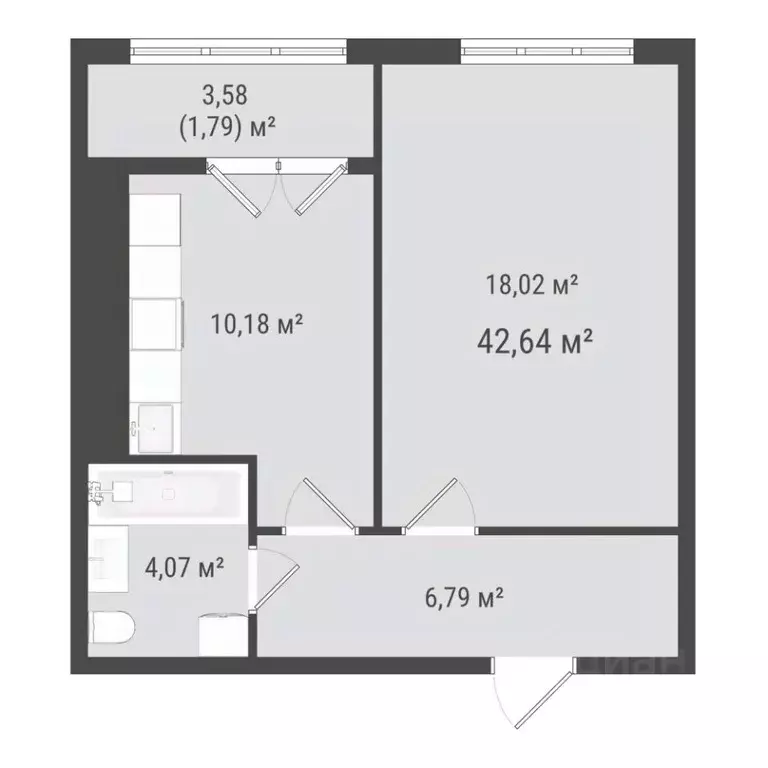 1-к кв. Сахалинская область, Южно-Сахалинск Зеленая Планета на Мира ... - Фото 1