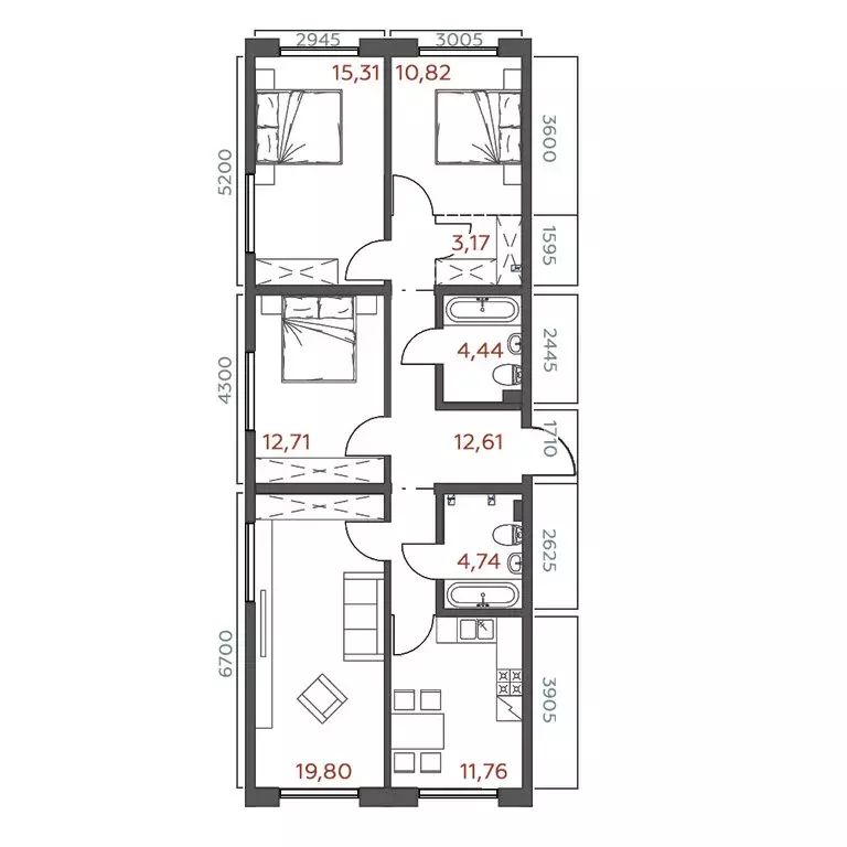 4-комнатная квартира: Иркутск, 6-я Советская улица, 2 (95.36 м) - Фото 0