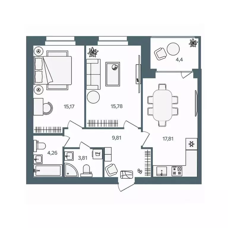 2-к кв. Ярославская область, Ярославль пос. Павловский, Волга-Лайф ... - Фото 1