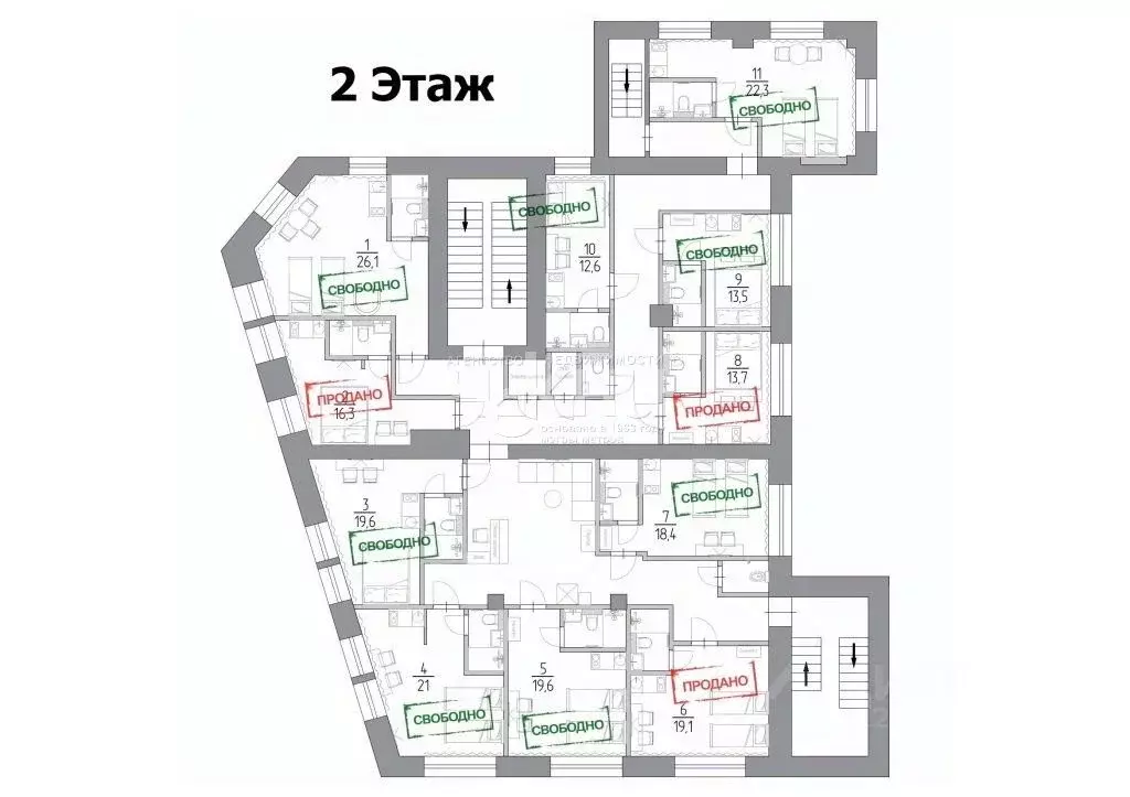1-к кв. Нижегородская область, Нижний Новгород Алексеевская ул., 24/27 ... - Фото 2