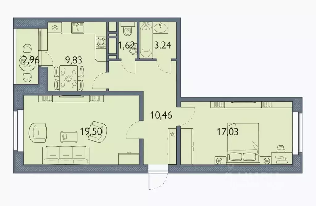 2-к кв. Брянская область, Брянск просп. Станке Димитрова, 67к7 (62.4 ... - Фото 1
