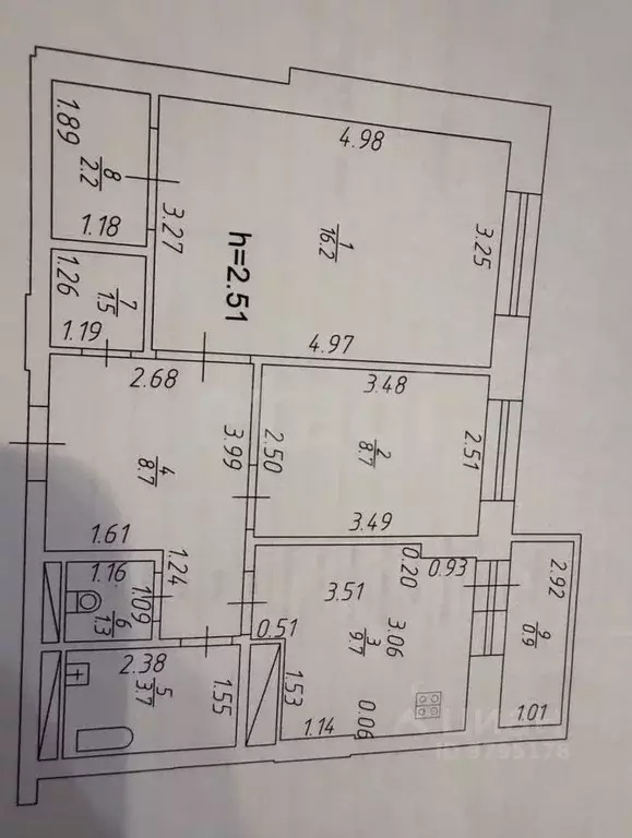 2-к кв. Татарстан, Казань ул. Академика Глушко, 4 (52.0 м) - Фото 2